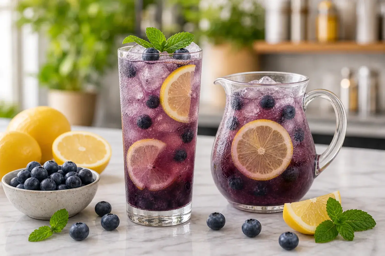 Limonada de blueberry con pulpa Pulpamia para cafeterias y restaurantes