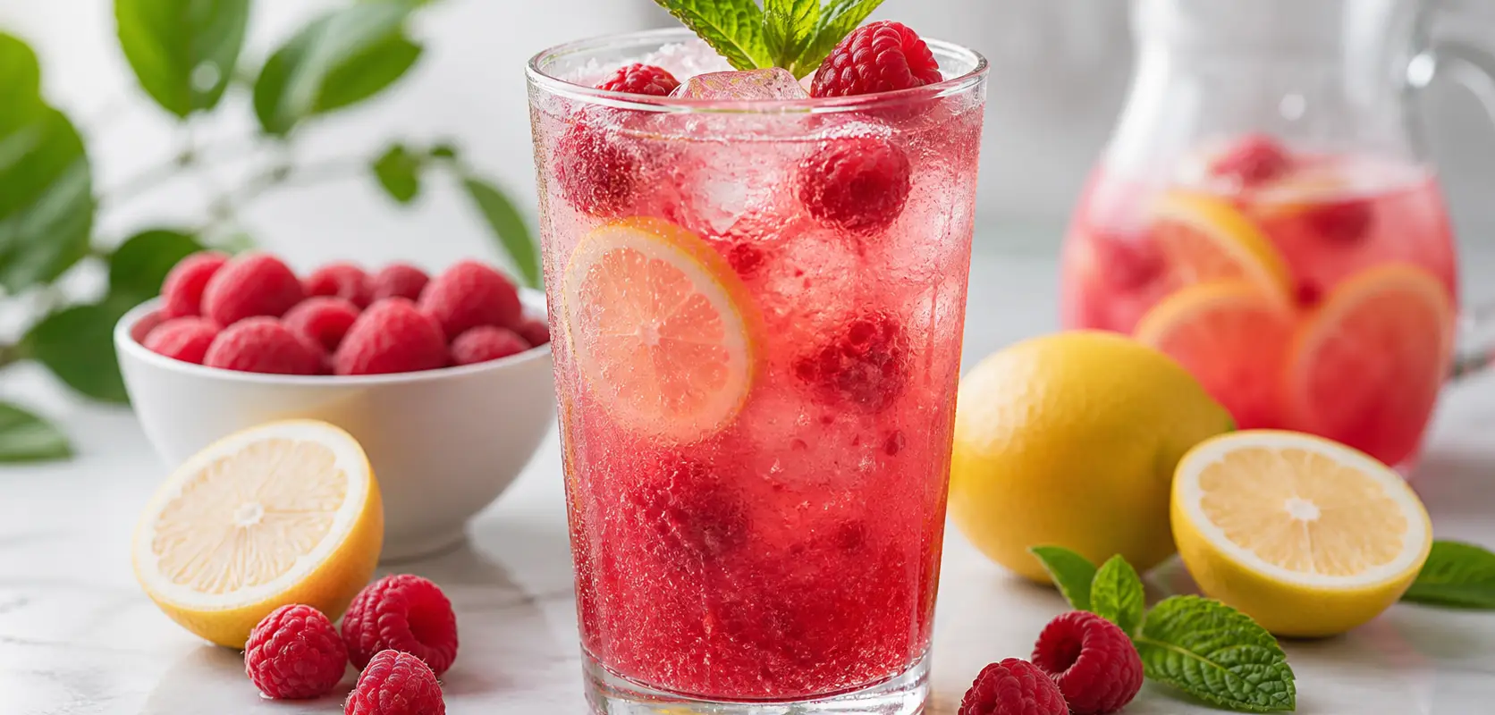 Limonada de frambuesa con pulpa Pulpamia para restaurantes