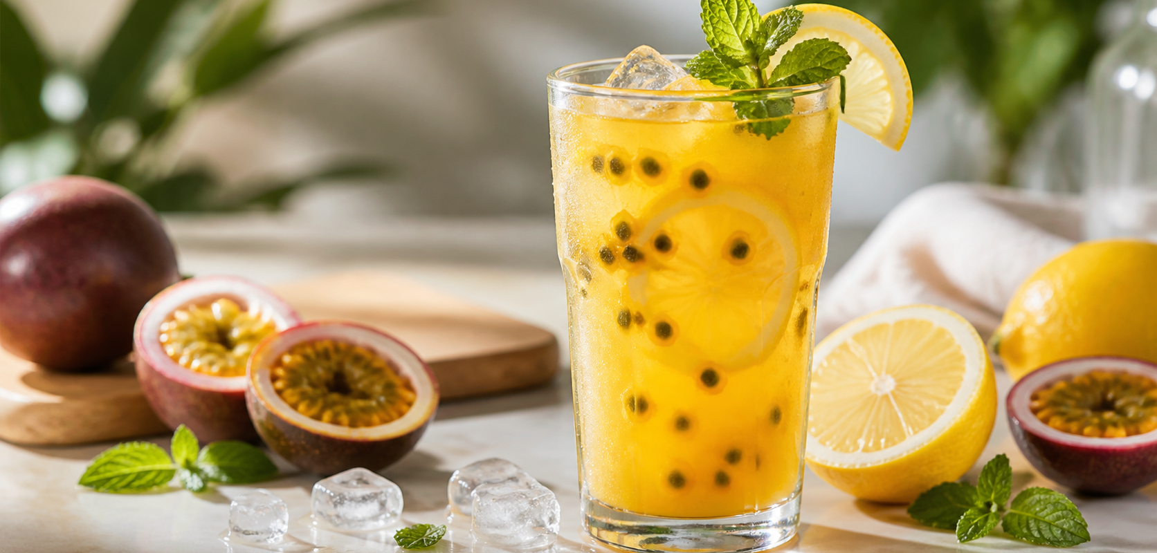 Limonada de maracuya con pulpa Pulpamia para restaurantes