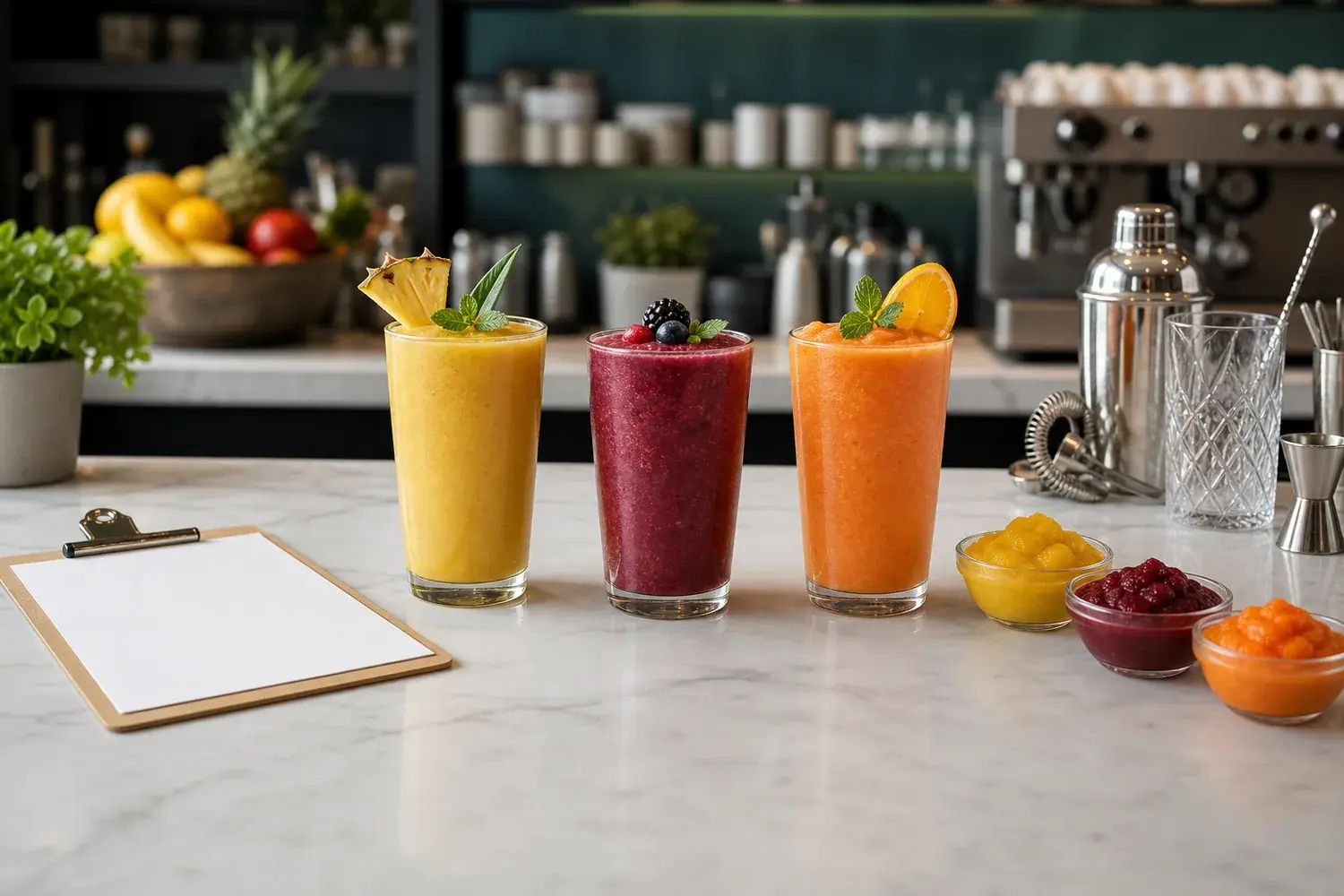 Menu de bebidas con pulpa Pulpamia para restaurantes cafeterias bares y hoteles