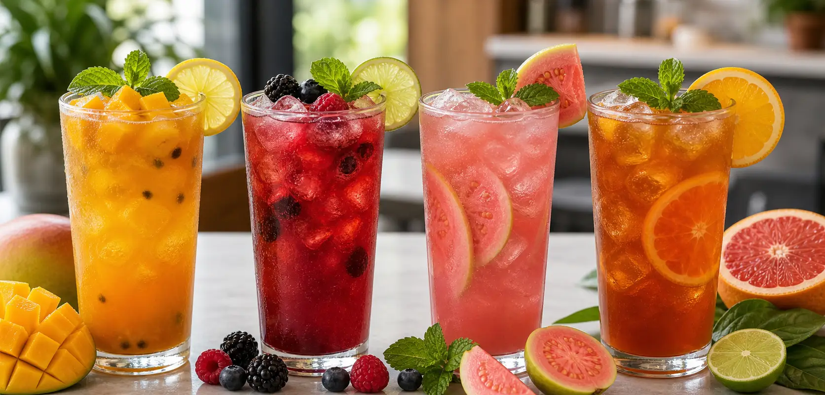 Pulpa para bebidas con te Pulpamia en bebidas frias con fruta