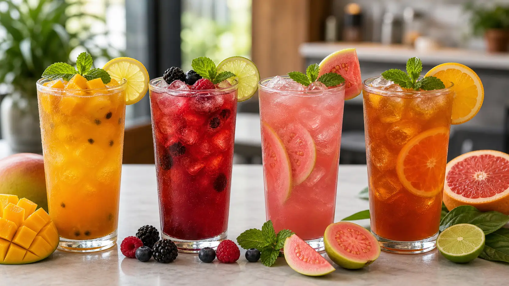 Pulpa para bebidas con te Pulpamia en bebidas frias con fruta