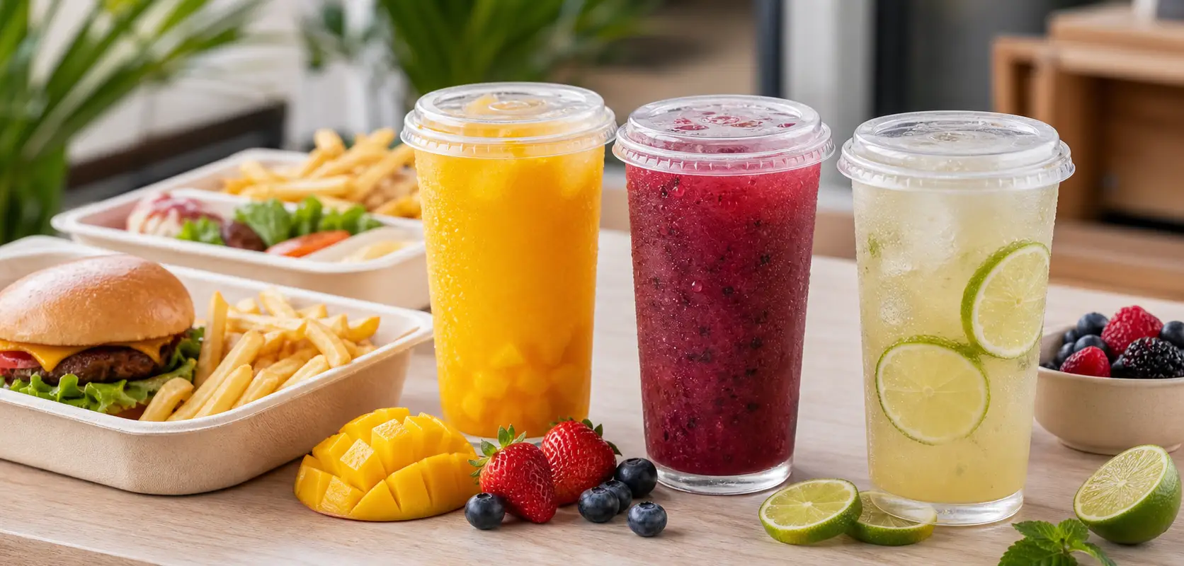 Pulpa para combos en restaurantes Pulpamia con bebidas de fruta