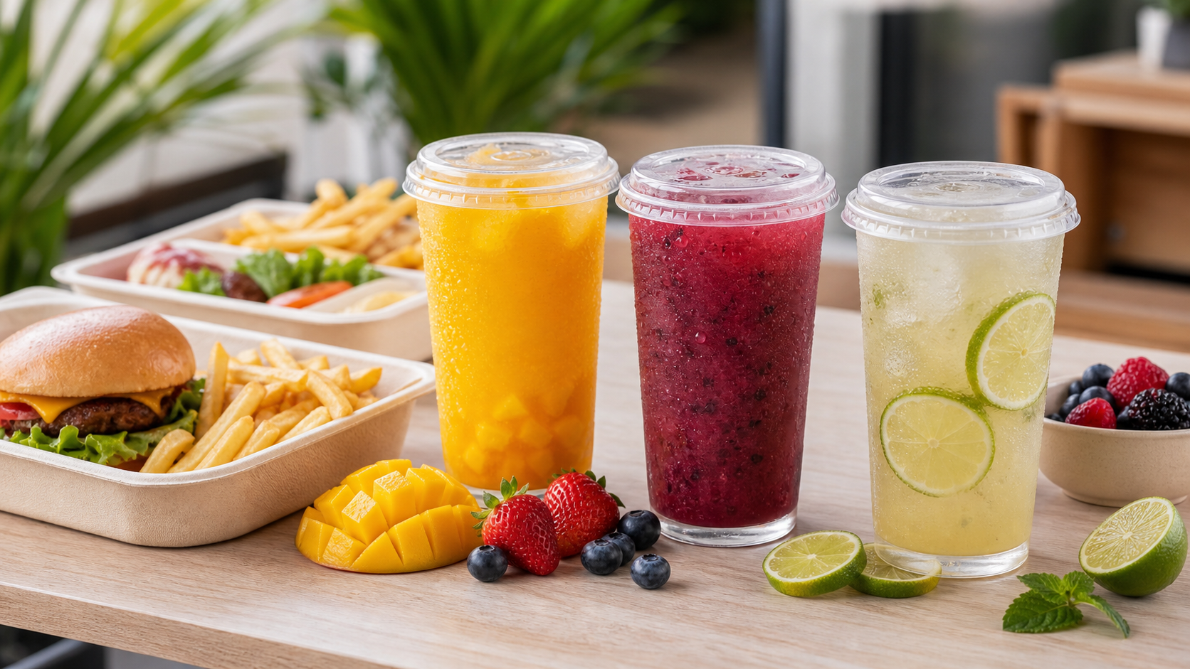 Pulpa para combos en restaurantes Pulpamia con bebidas de fruta