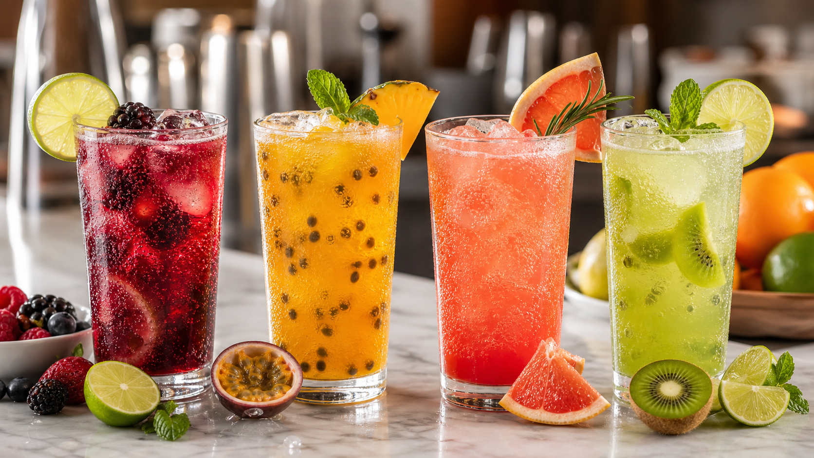 Pulpa para sodas frutales Pulpamia en bebidas con agua mineral