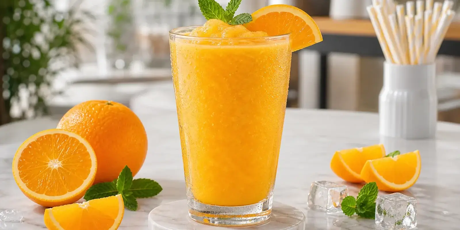 Smoothie de naranja con pulpa Pulpamia para cafeterias y restaurantes
