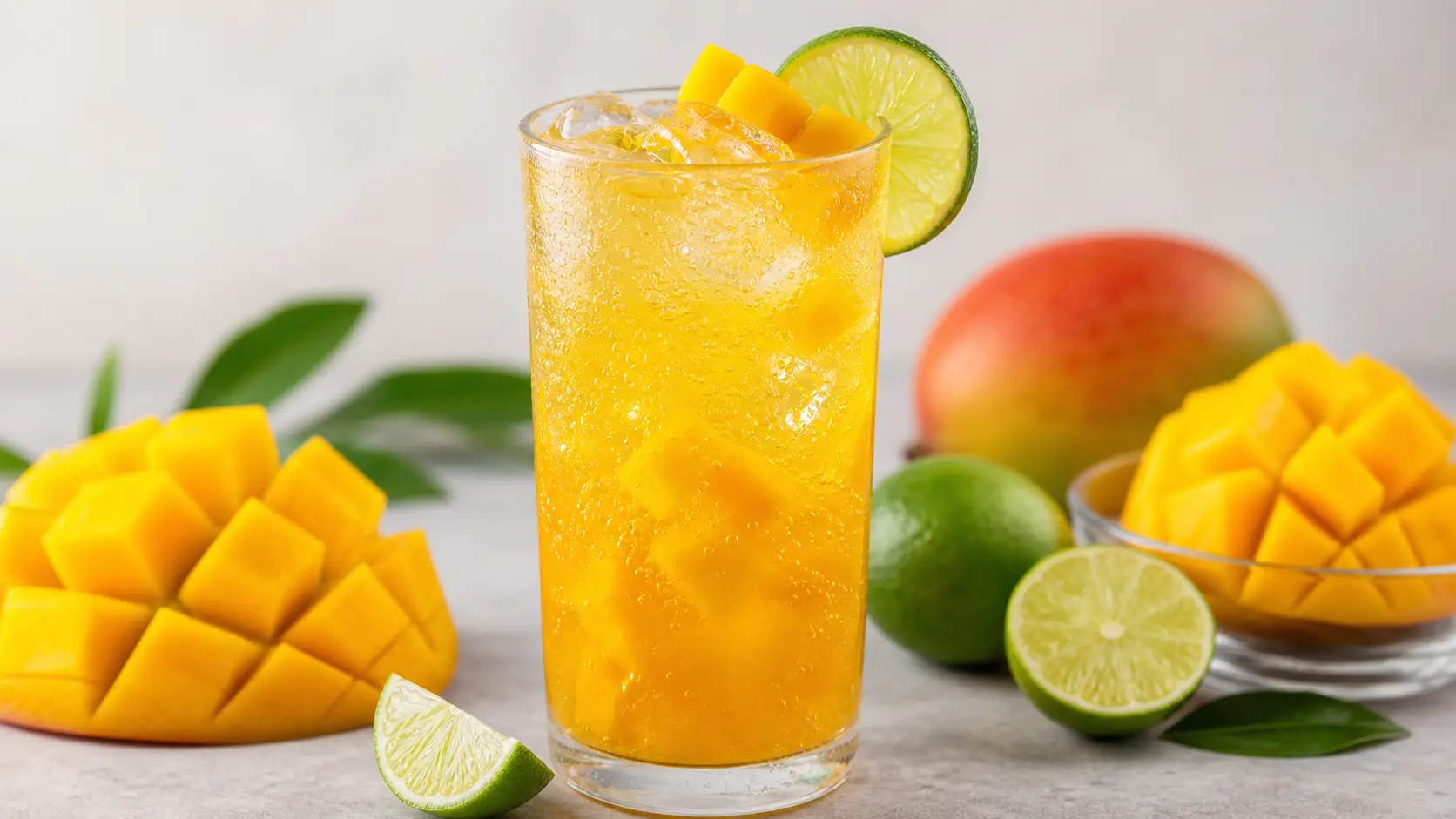 Soda frutal de mango con pulpa Pulpamia para cafeterias