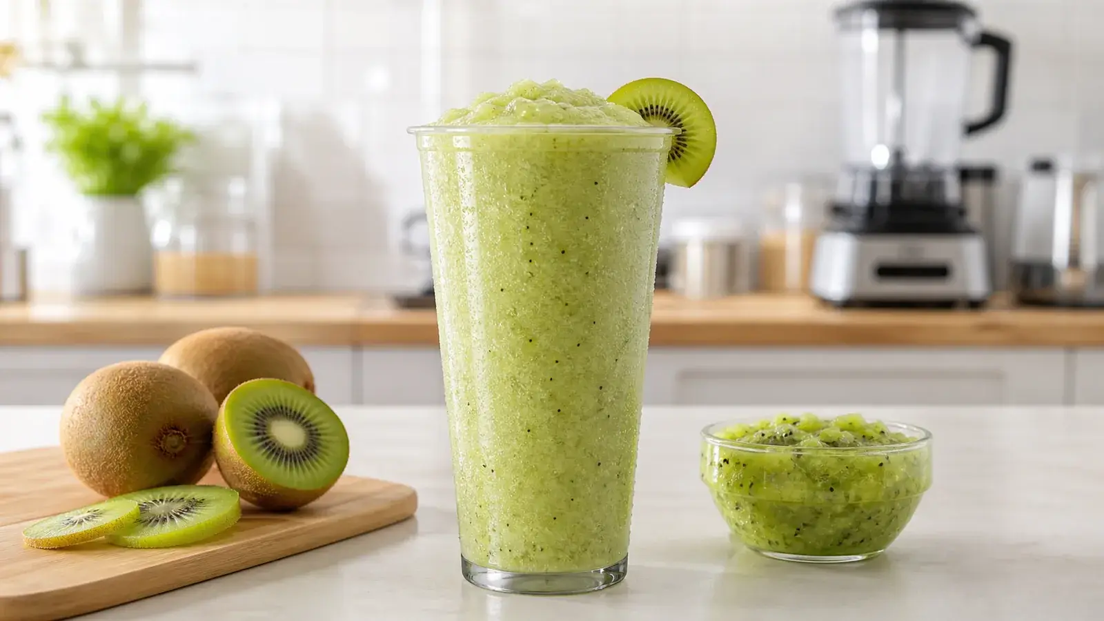 Frappé de kiwi con pulpa Pulpamia para cafeterías