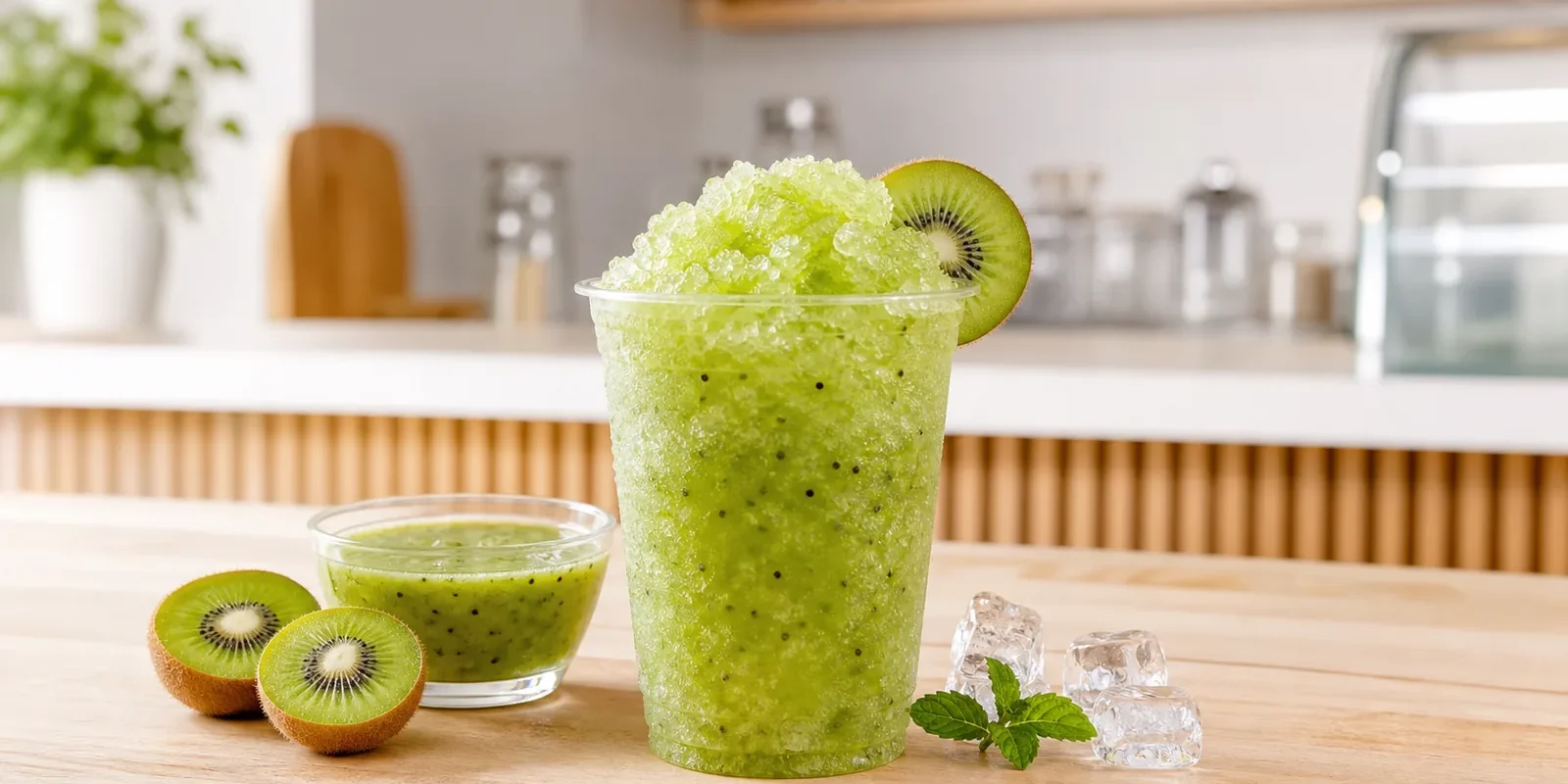 Granizado de kiwi con pulpa Pulpamia para cafeterías