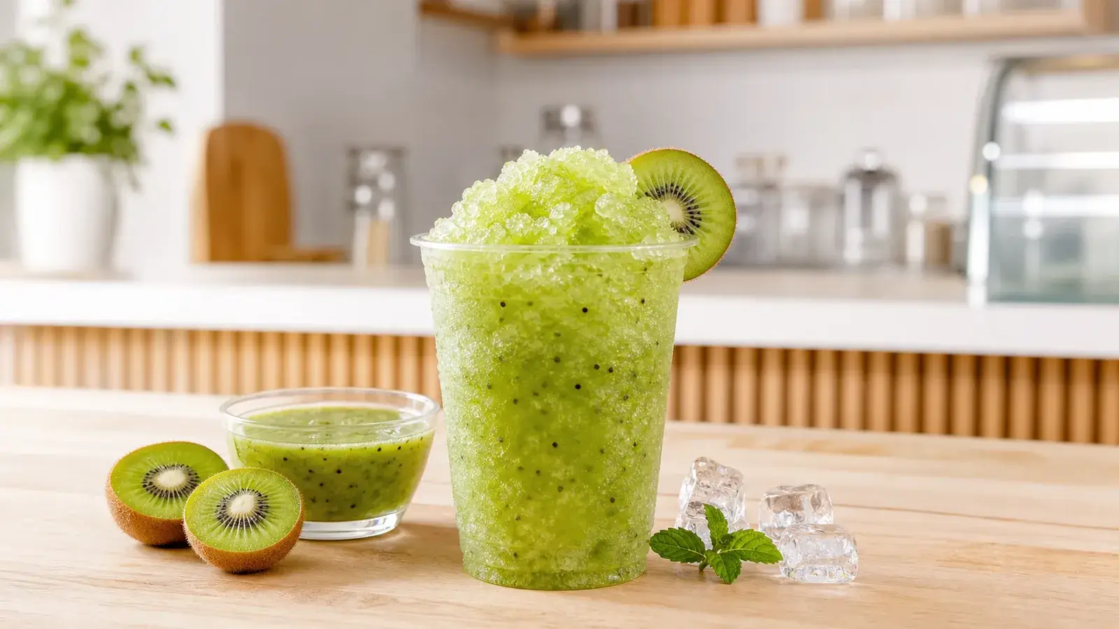 Granizado de kiwi con pulpa Pulpamia para cafeterías