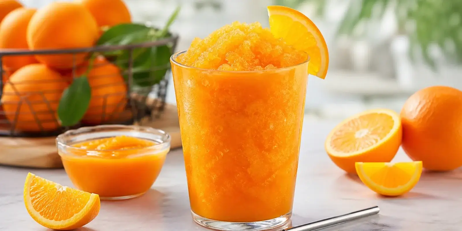 Granizado de naranja con pulpa Pulpamia para restaurantes