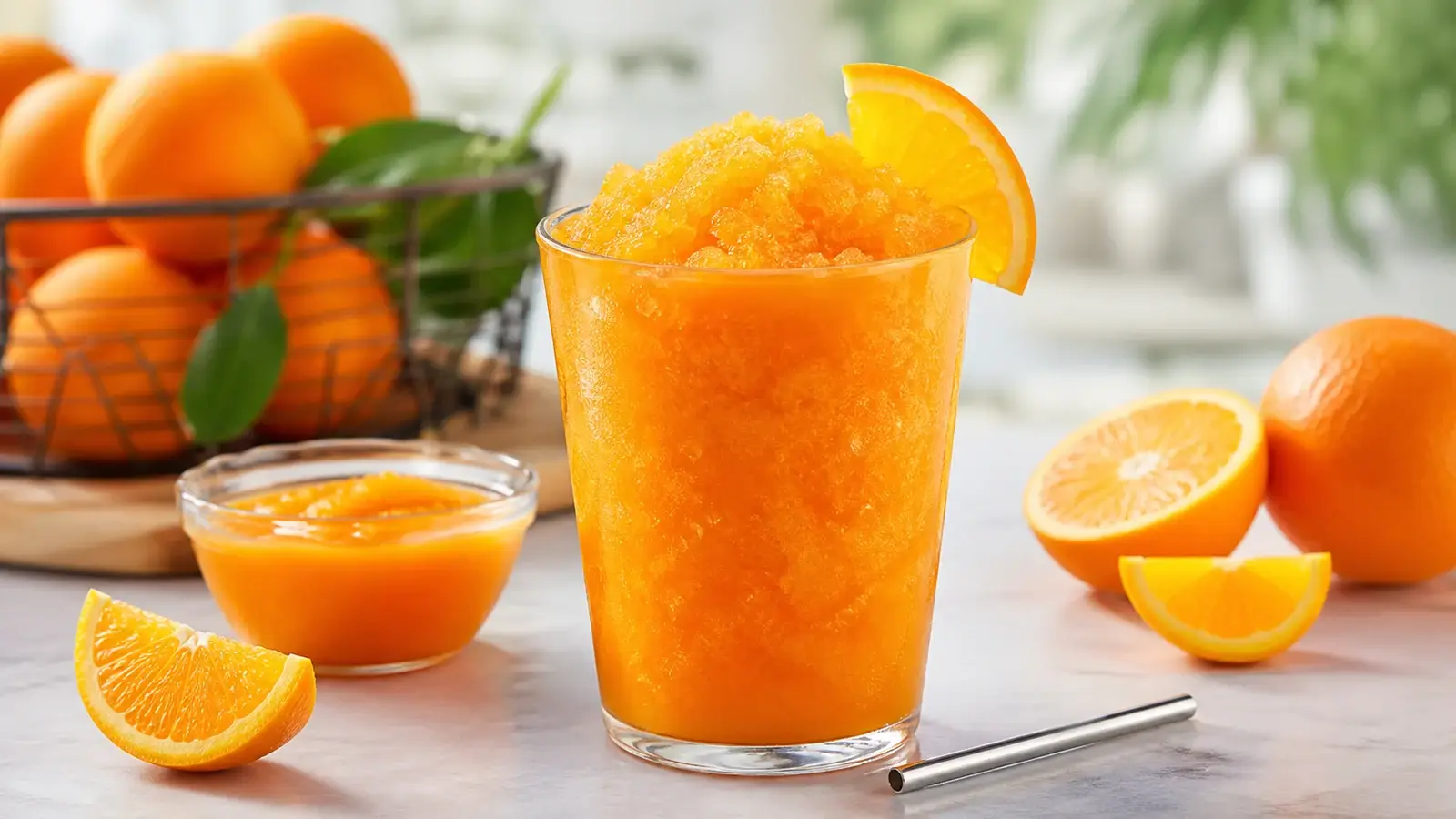 Granizado de naranja con pulpa Pulpamia para restaurantes