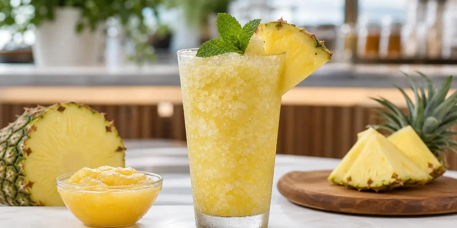 Granizado de pina con pulpa Pulpamia para hoteles y cafeterias