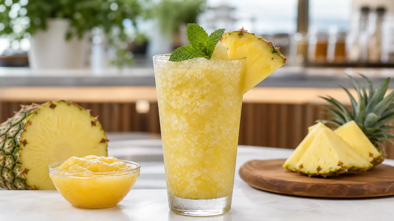 Granizado de pina con pulpa Pulpamia para hoteles y cafeterias