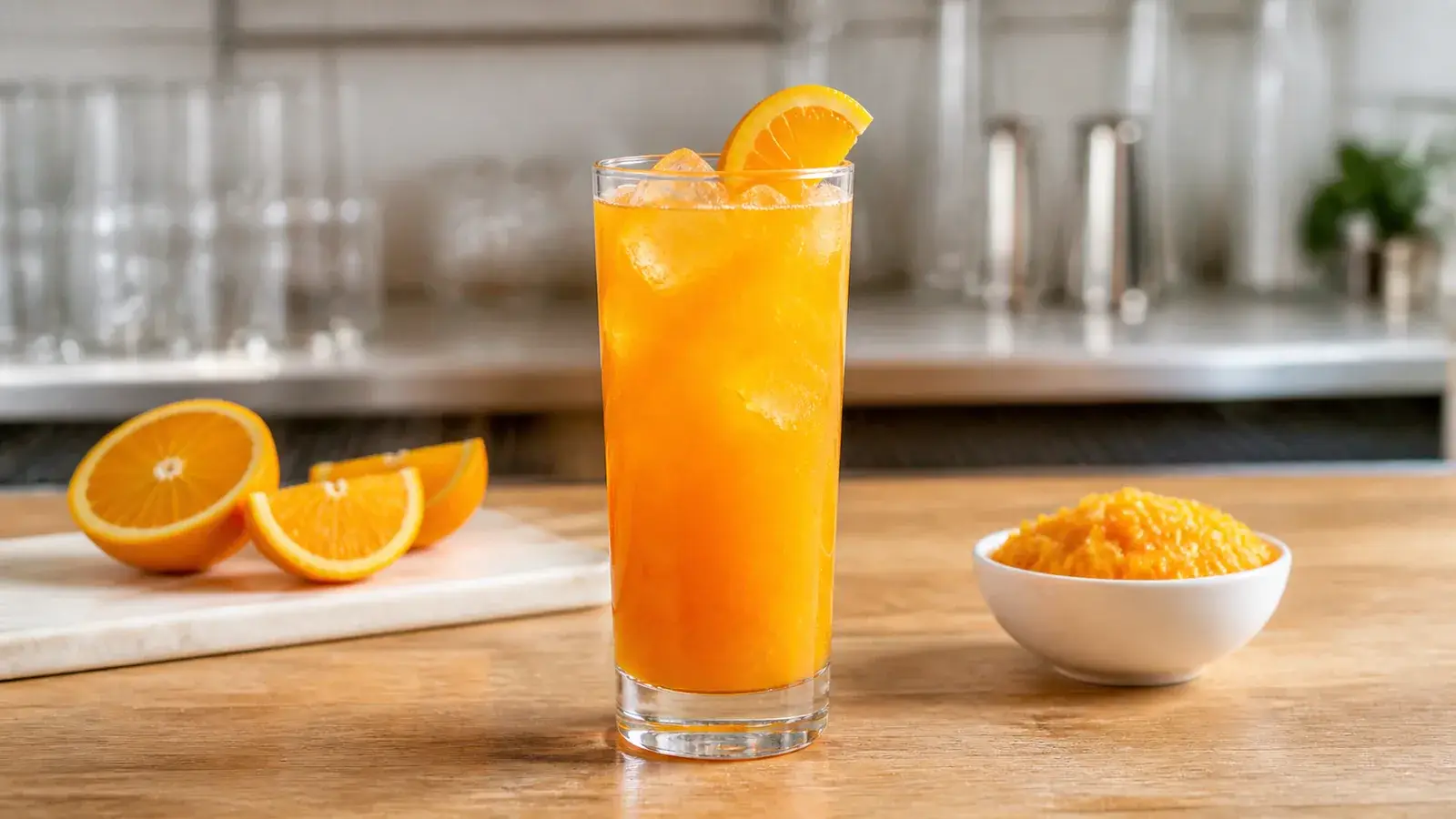 Mocktail de naranja con pulpa Pulpamia para restaurantes