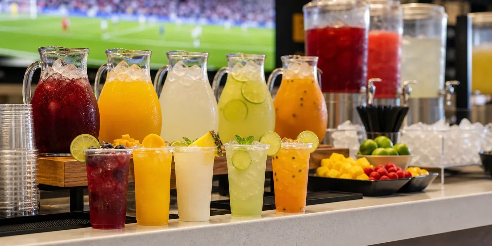 Pulpa para bebidas en eventos deportivos Pulpamia para restaurantes y hoteles