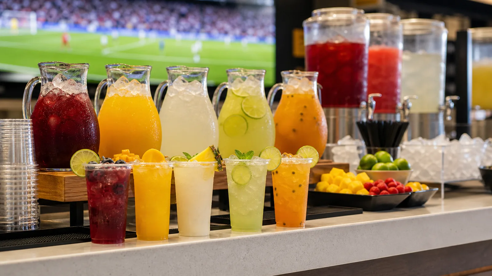 Pulpa para bebidas en eventos deportivos Pulpamia para restaurantes y hoteles