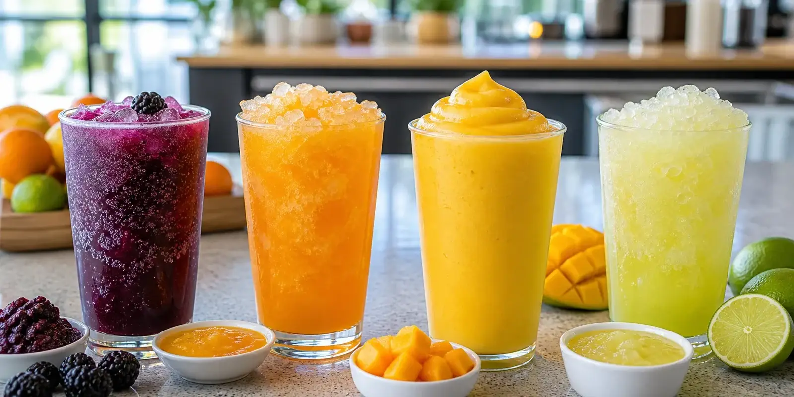 Pulpa para bebidas frias en cafeterias con frappes sodas y granizados Pulpamia