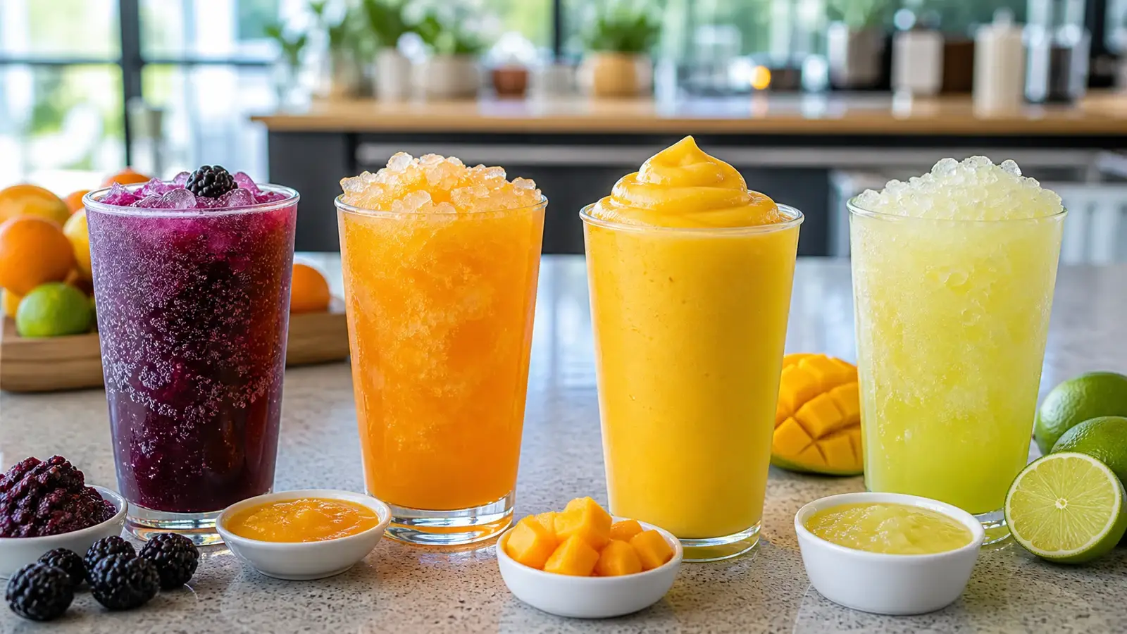 Pulpa para bebidas frias en cafeterias con frappes sodas y granizados Pulpamia