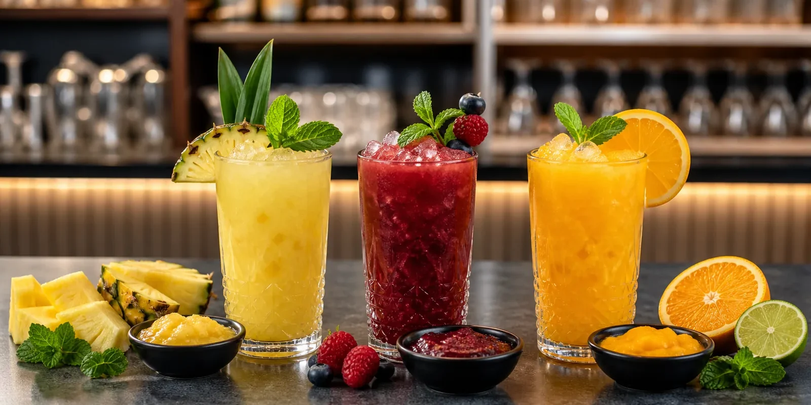 Pulpa para mocktails en bares con bebidas sin alcohol Pulpamia