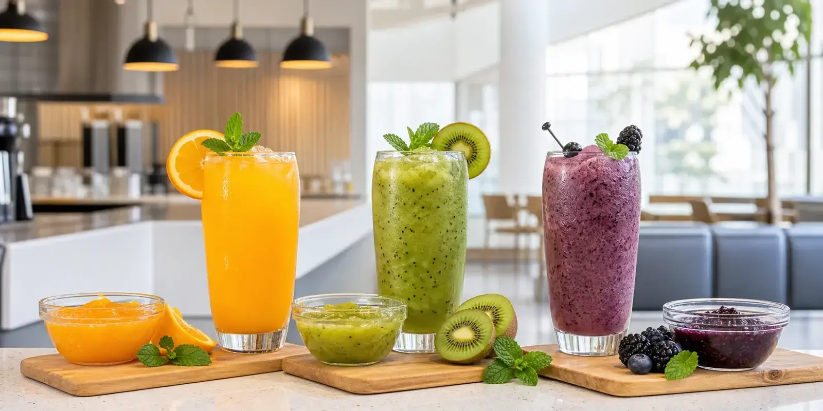 Pulpa para mocktails en restaurantes Pulpamia con bebidas sin alcohol