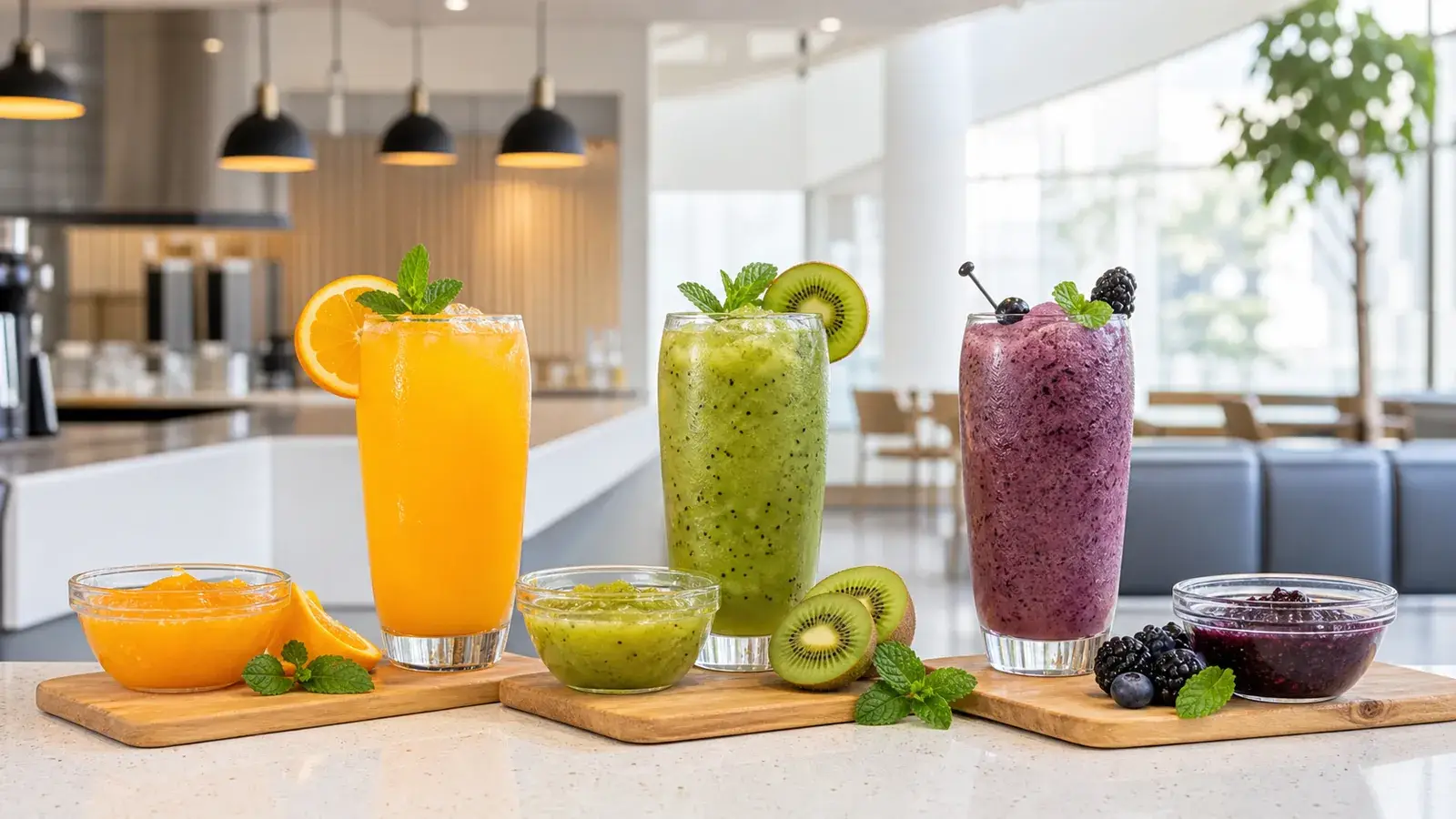Pulpa para mocktails en restaurantes Pulpamia con bebidas sin alcohol