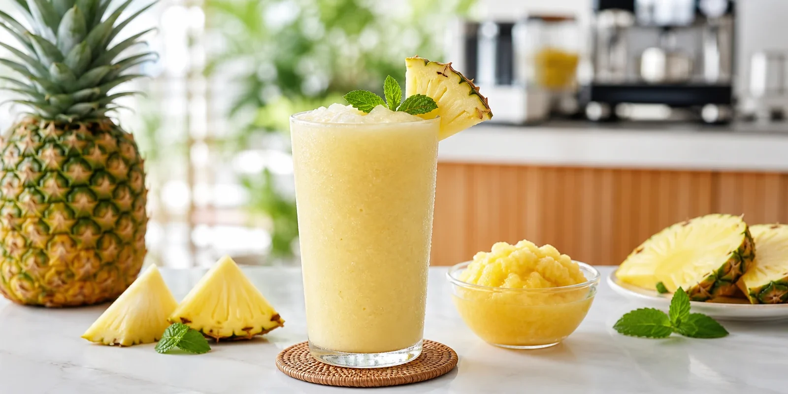 Smoothie de pina con pulpa Pulpamia para hoteles y cafeterias