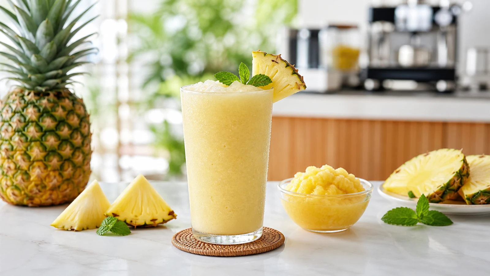 Smoothie de pina con pulpa Pulpamia para hoteles y cafeterias