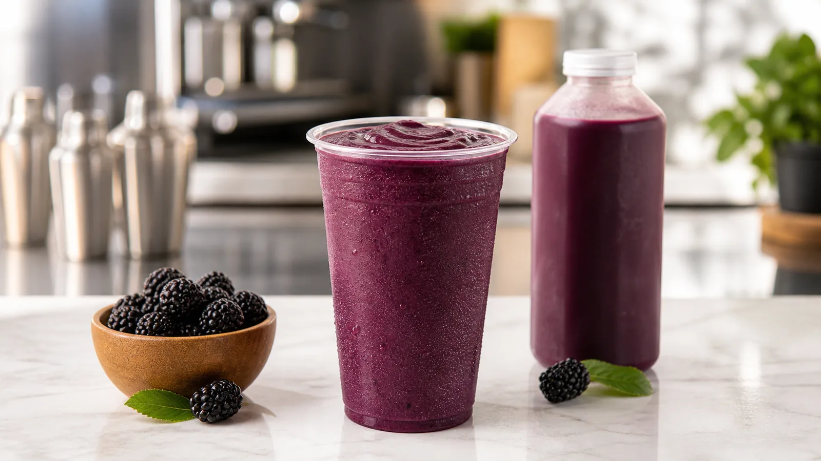 Smoothie de zarzamora con pulpa Pulpamia para cafeterías
