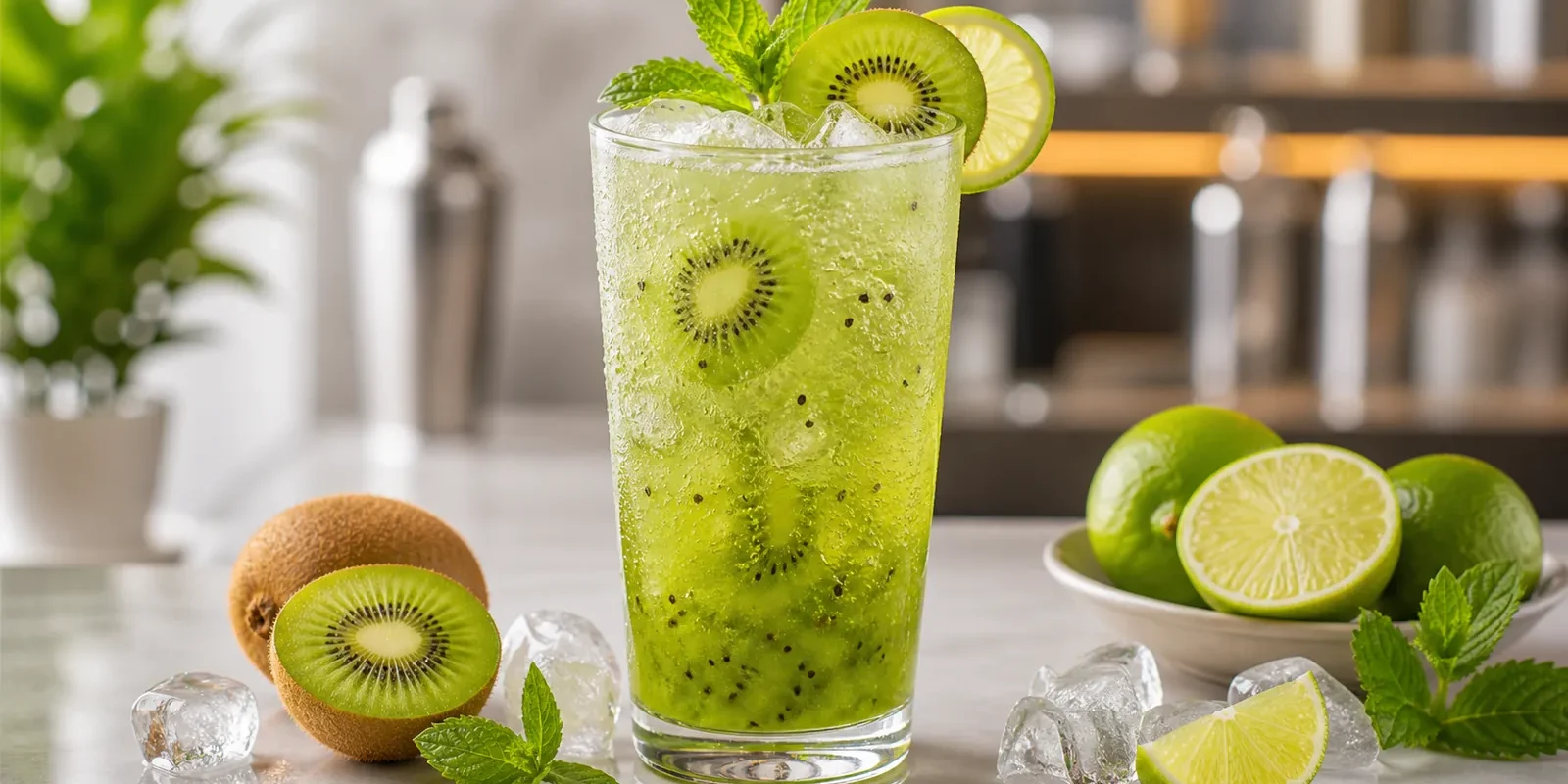 Soda de kiwi con pulpa Pulpamia para cafeterias y bares