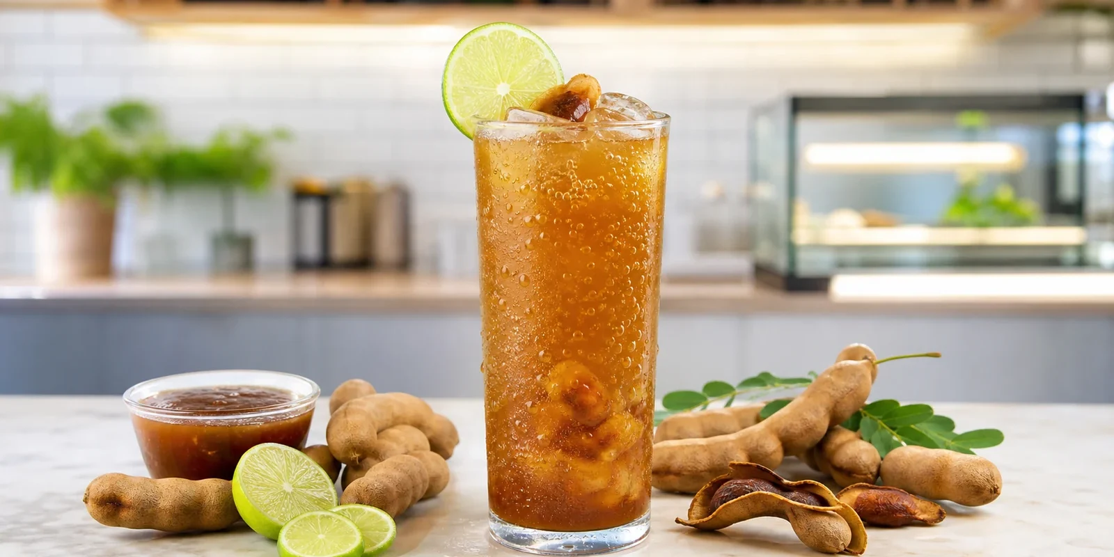 Soda de tamarindo con pulpa Pulpamia para cafeterias y restaurantes