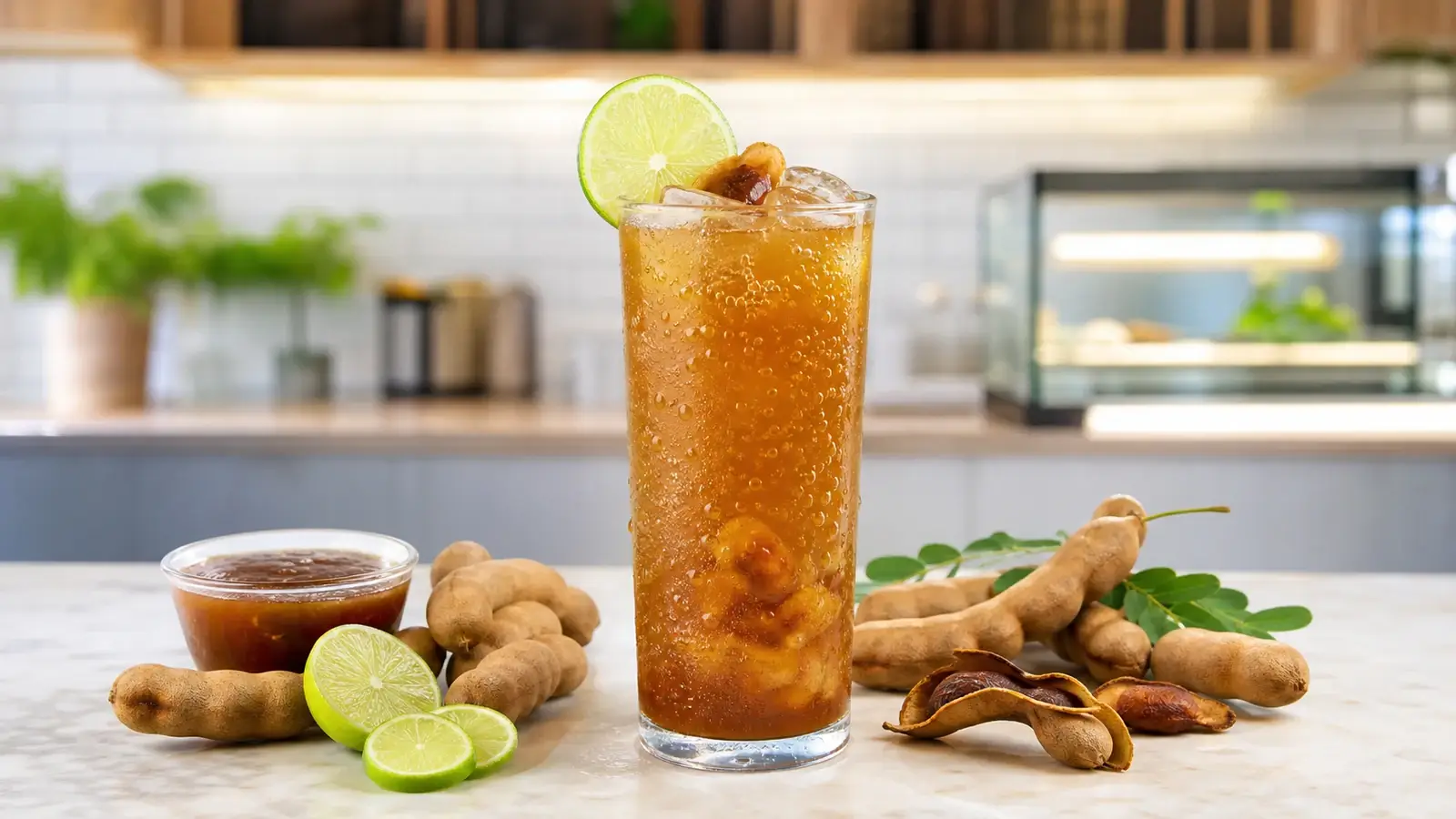 Soda de tamarindo con pulpa Pulpamia para cafeterias y restaurantes