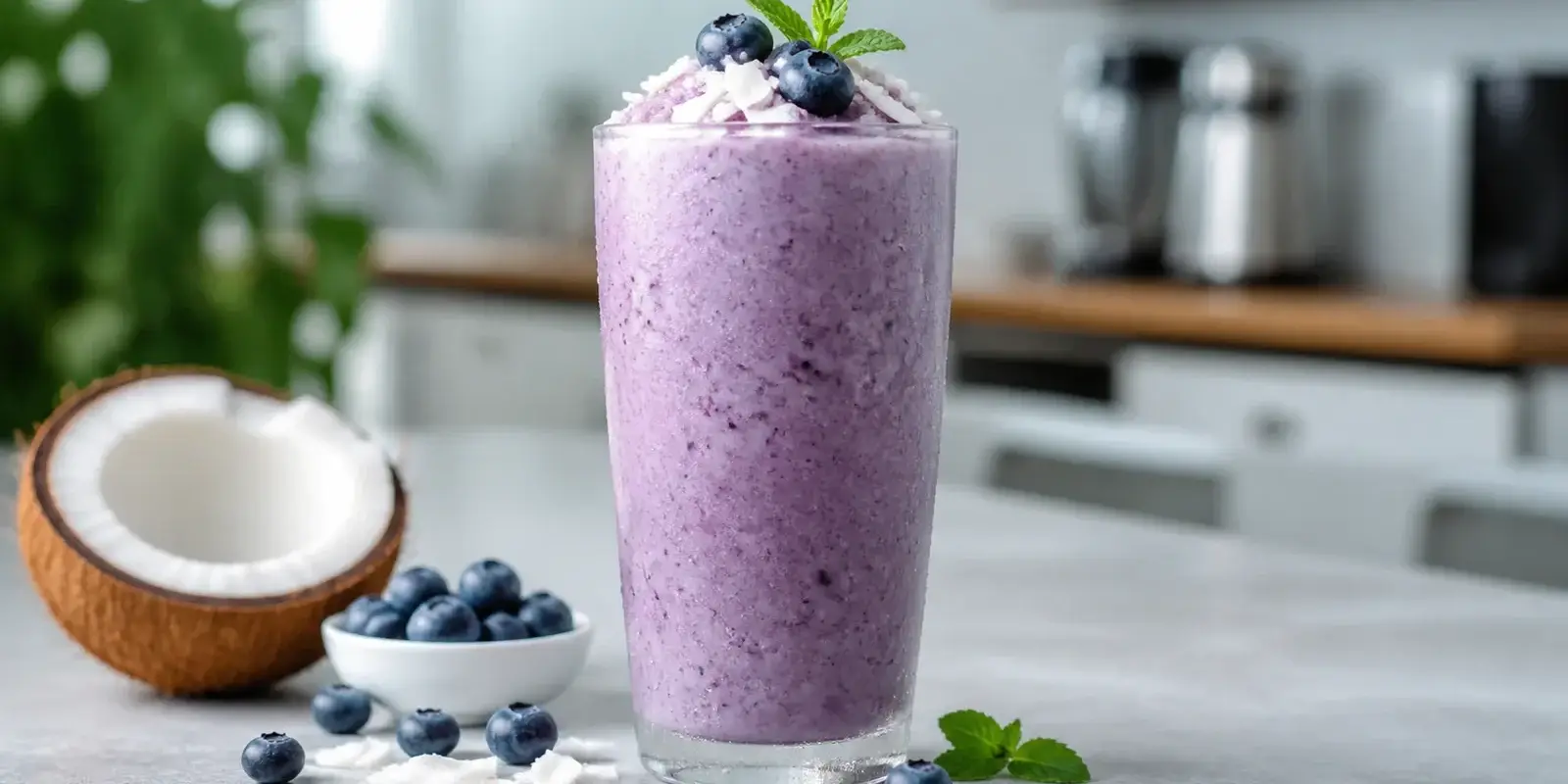 Frappe de blueberry con coco y pulpa Pulpamia para cafeterias