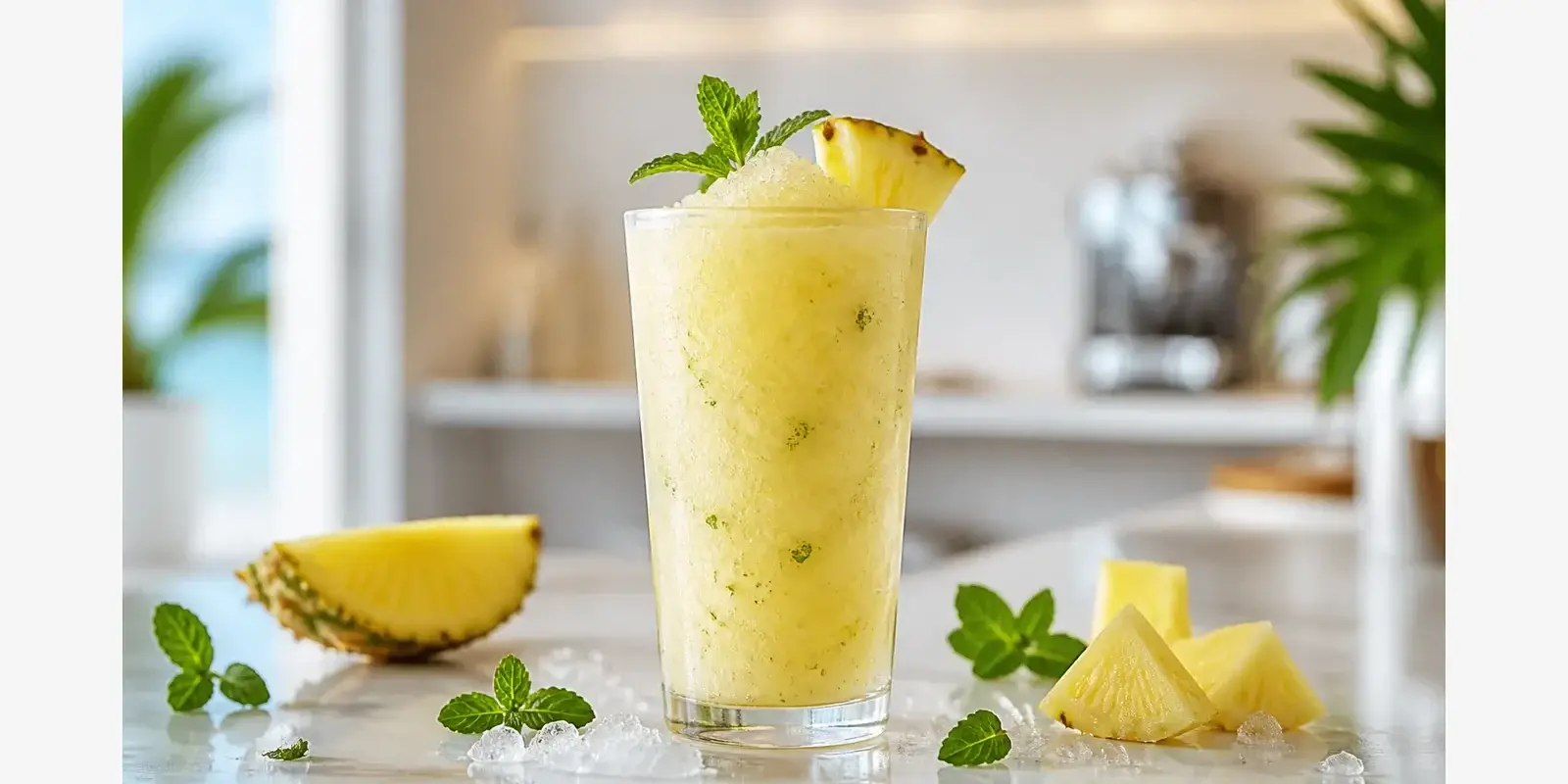 Granizado de pina con hierbabuena y pulpa Pulpamia para hoteles