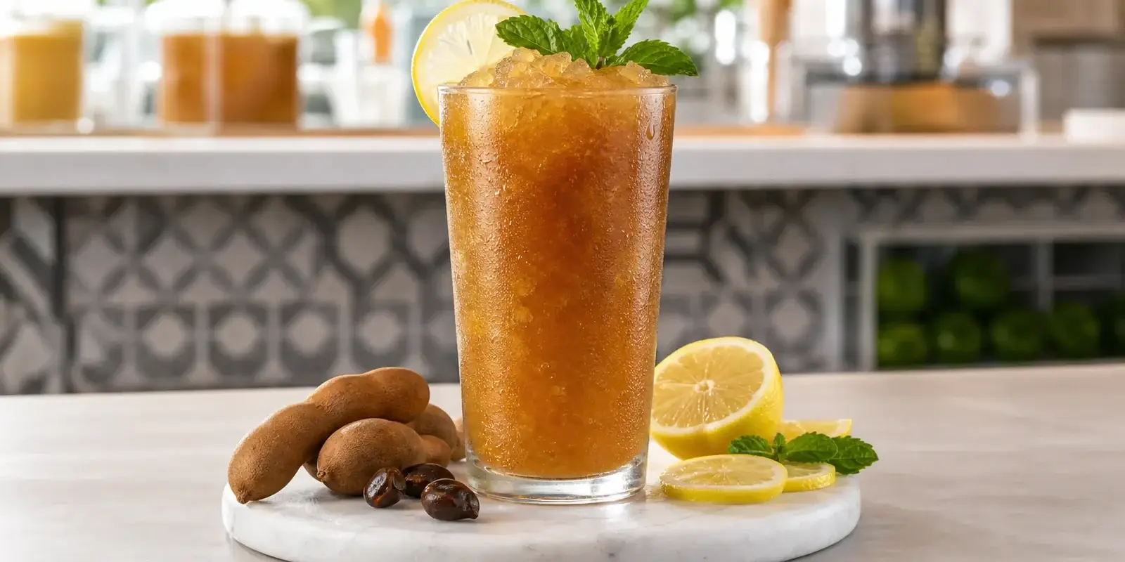 Granizado de tamarindo con limon y pulpa Pulpamia para restaurantes