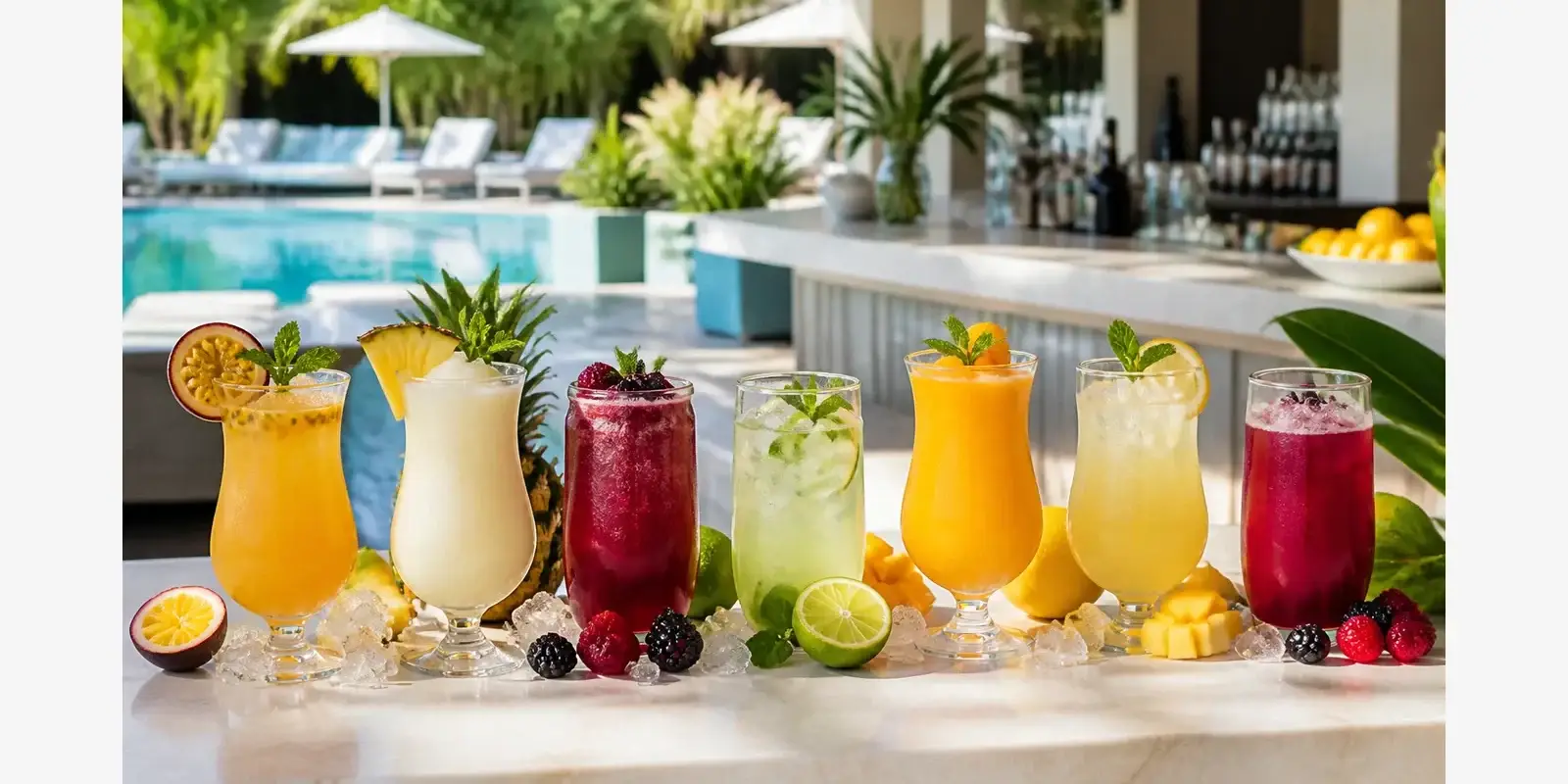 Pulpa para bebidas de alberca en hoteles con bebidas frias Pulpamia