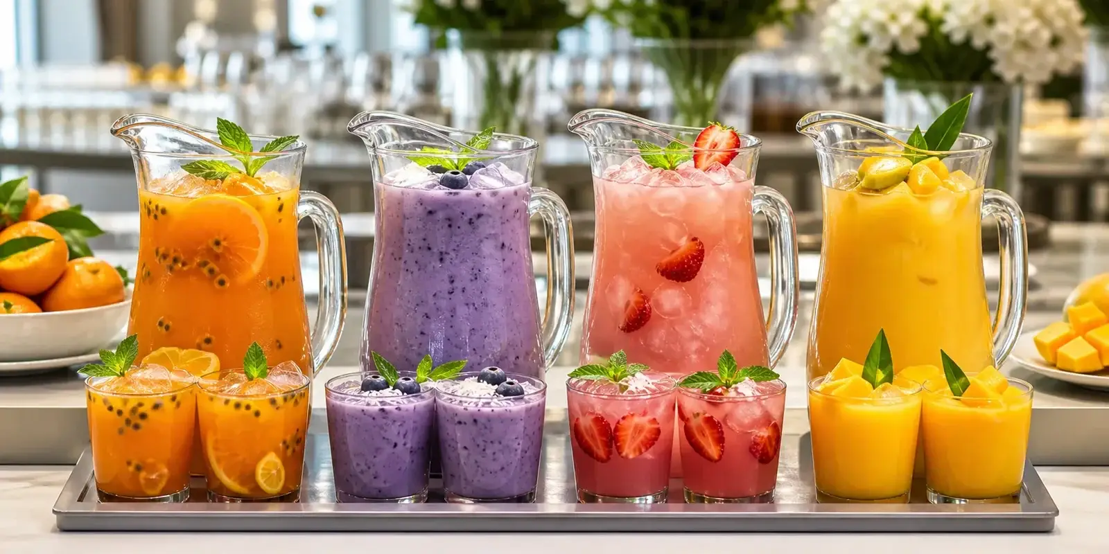 Pulpa para bebidas de catering y banquetes con bebidas frias Pulpamia