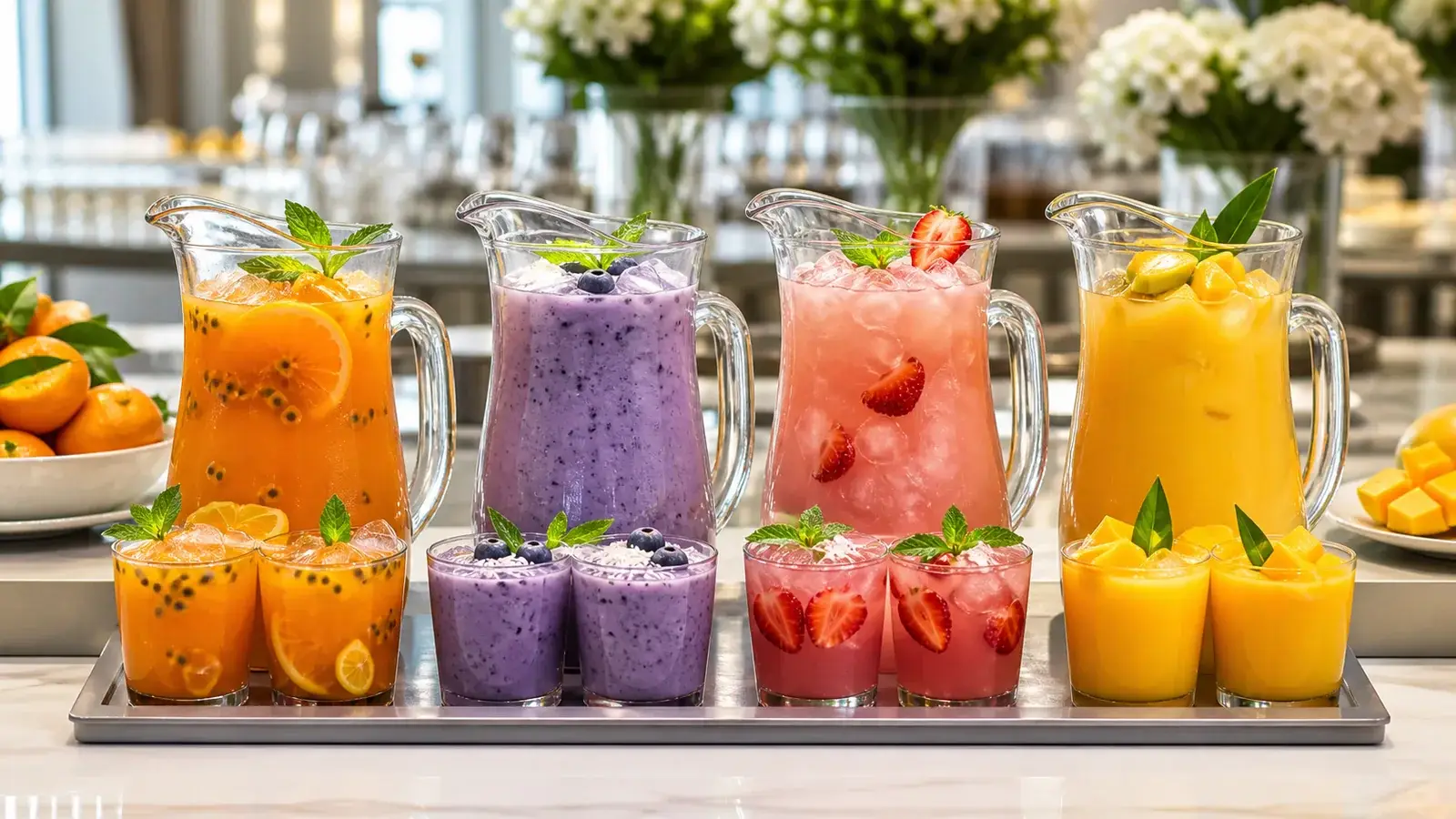 Pulpa para bebidas de catering y banquetes con bebidas frias Pulpamia