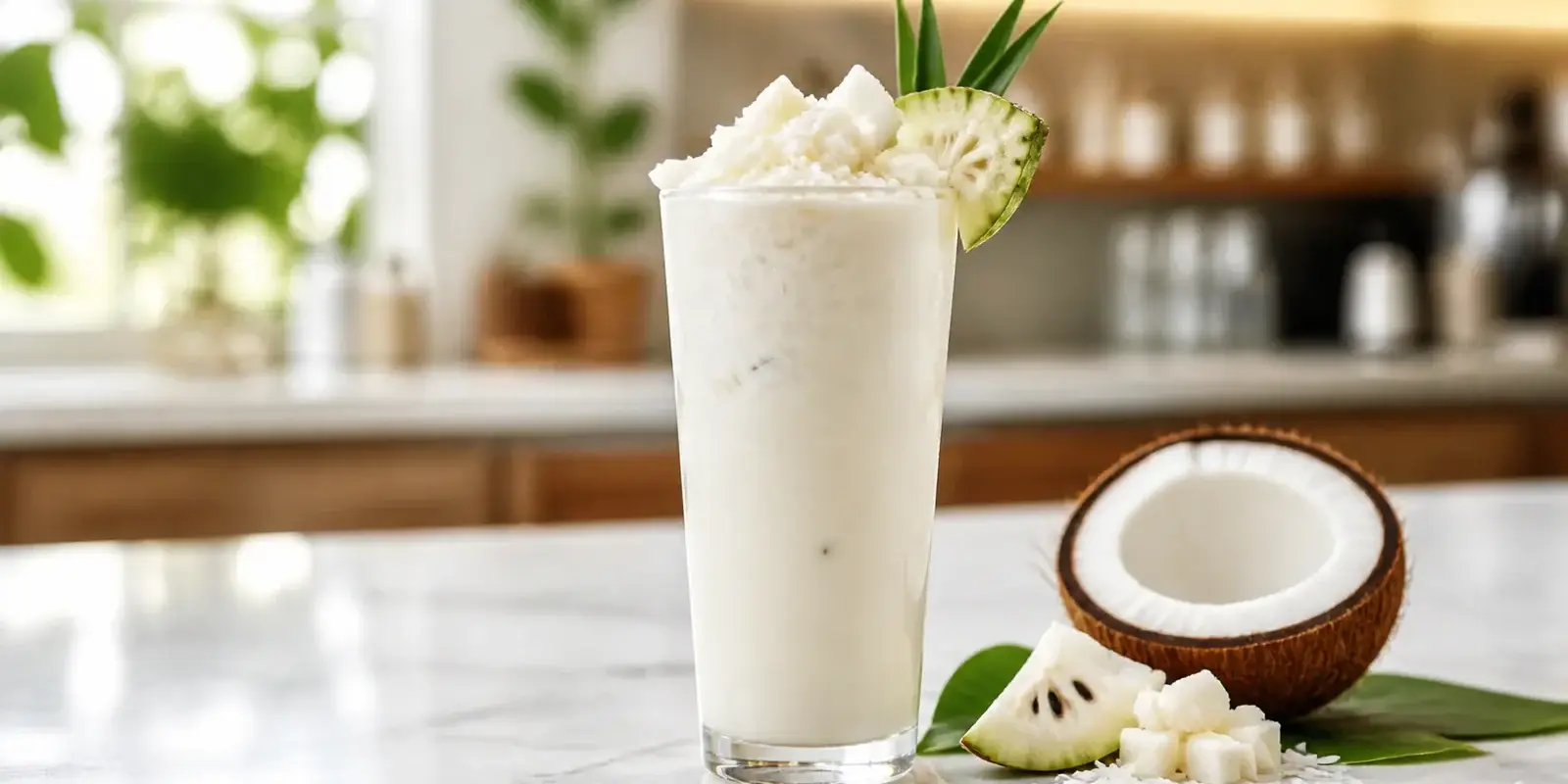 Smoothie de guanabana con coco y pulpa Pulpamia para hoteles