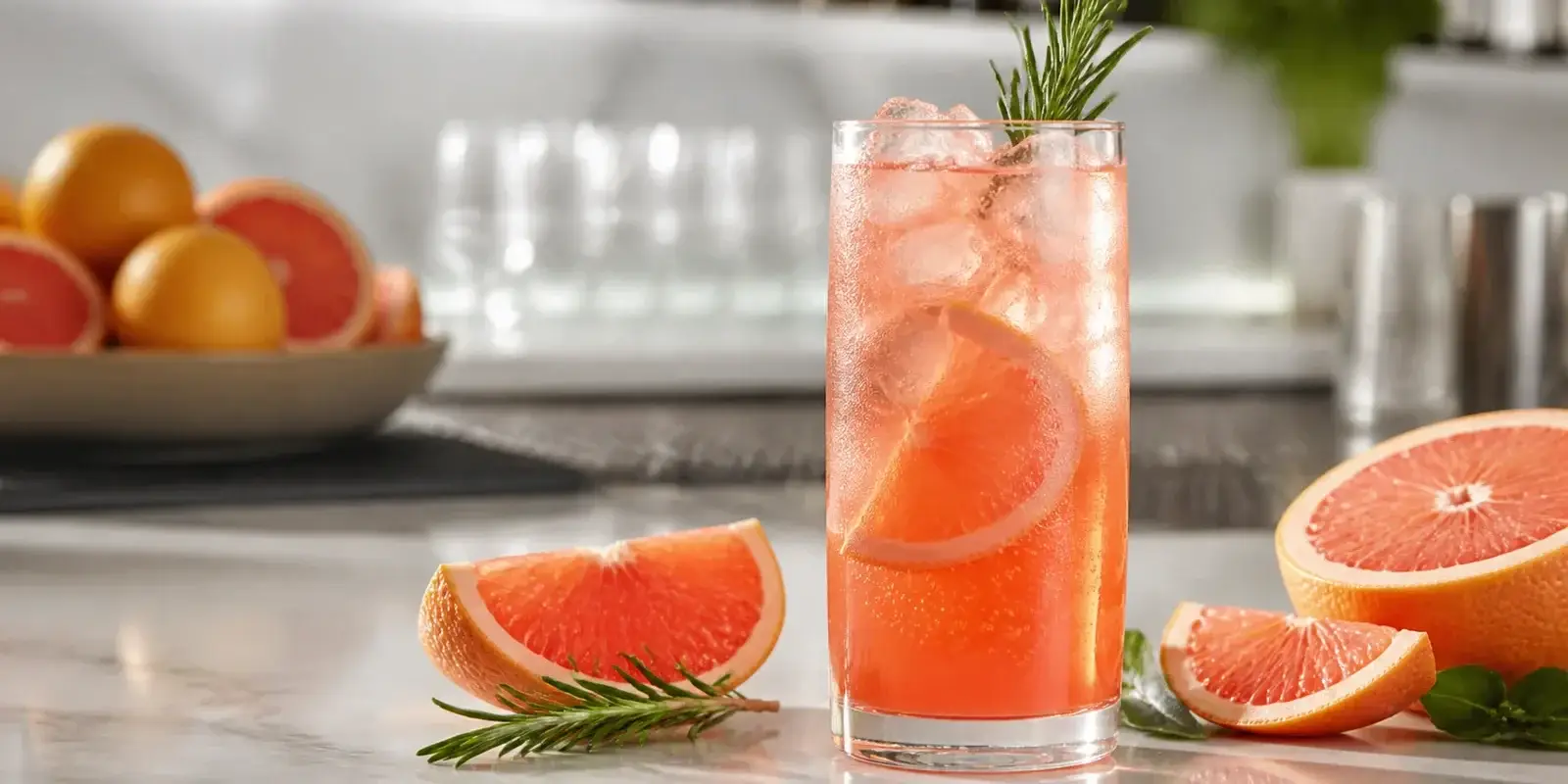 Soda de toronja con romero y pulpa Pulpamia para restaurantes