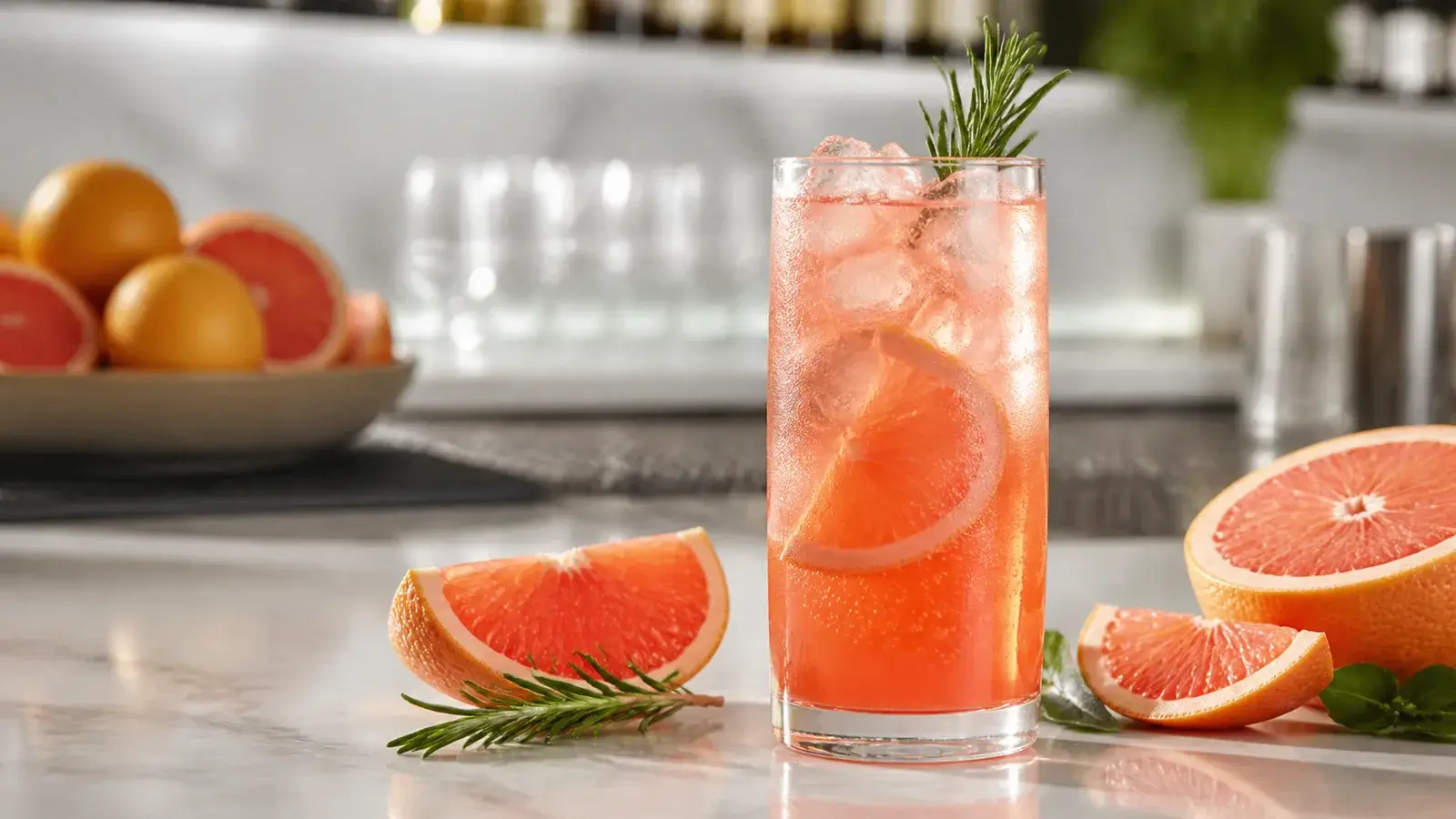 Soda de toronja con romero y pulpa Pulpamia para restaurantes