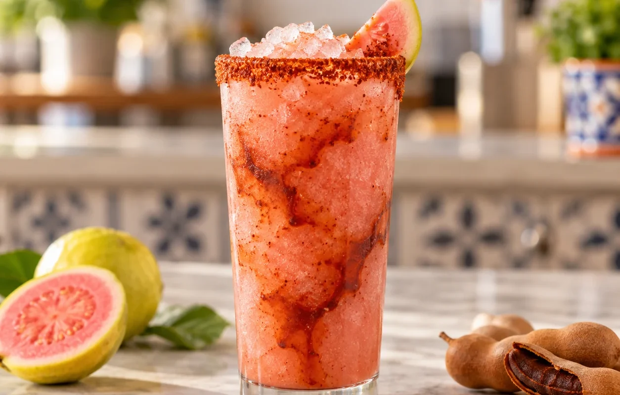 Chamoyada de guayaba rosa con tamarindo y pulpa Pulpamia para restaurantes