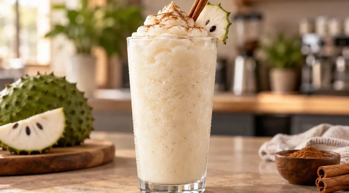 Frappe de guanabana con horchata y pulpa Pulpamia para cafeterias