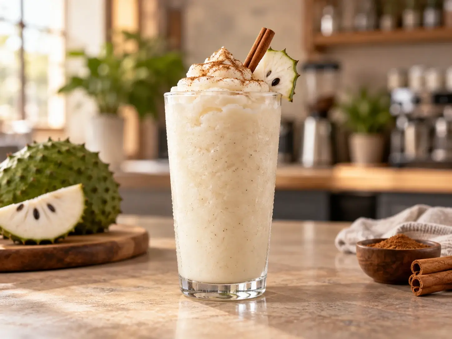 Frappe de guanabana con horchata y pulpa Pulpamia para cafeterias