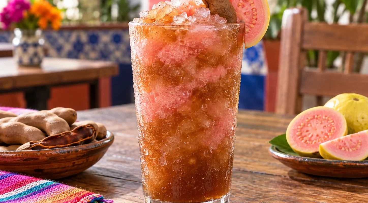 Granizado de tamarindo con guayaba rosa y pulpa Pulpamia para restaurantes