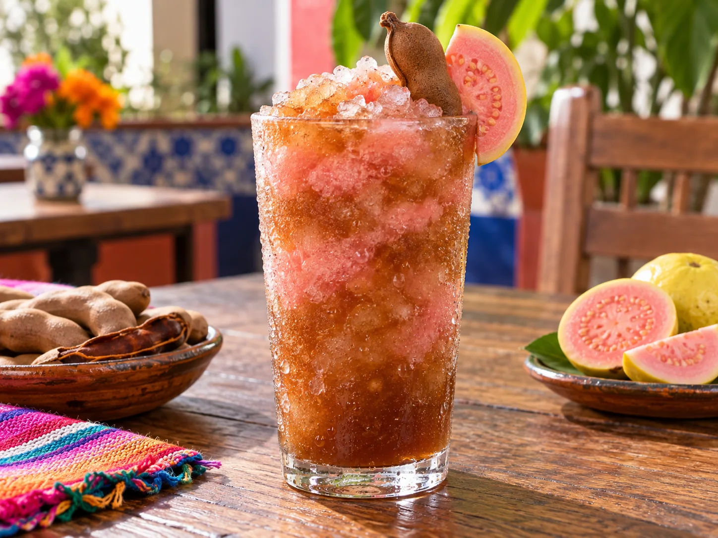Granizado de tamarindo con guayaba rosa y pulpa Pulpamia para restaurantes