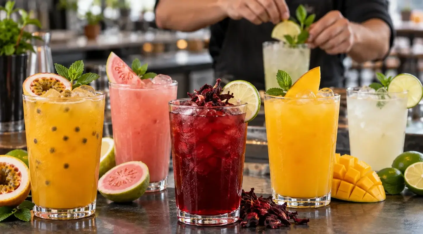 Pulpa para bebidas de barra sin alcohol en restaurantes con Pulpamia