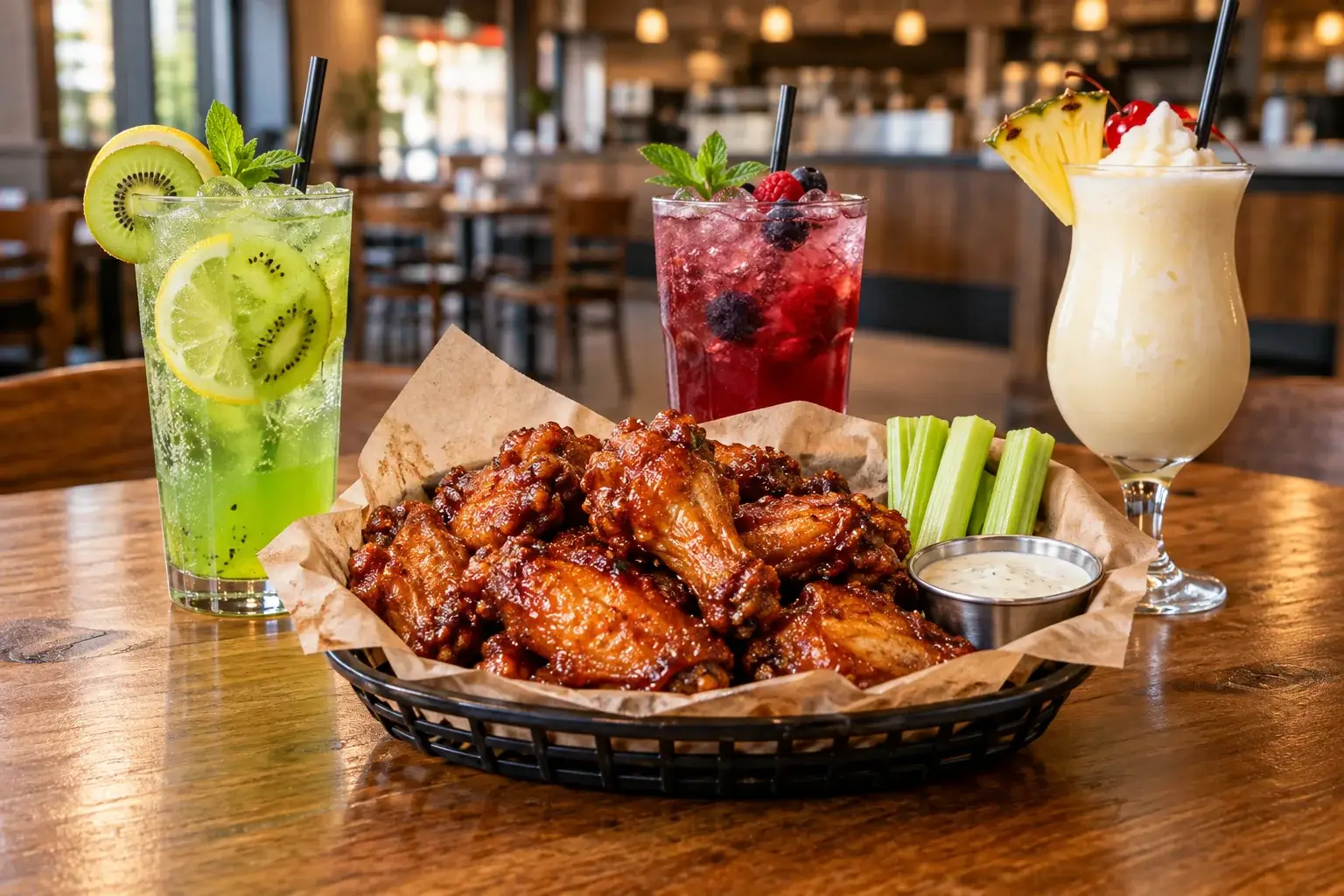 Pulpa para bebidas en restaurantes de alitas con Pulpamia