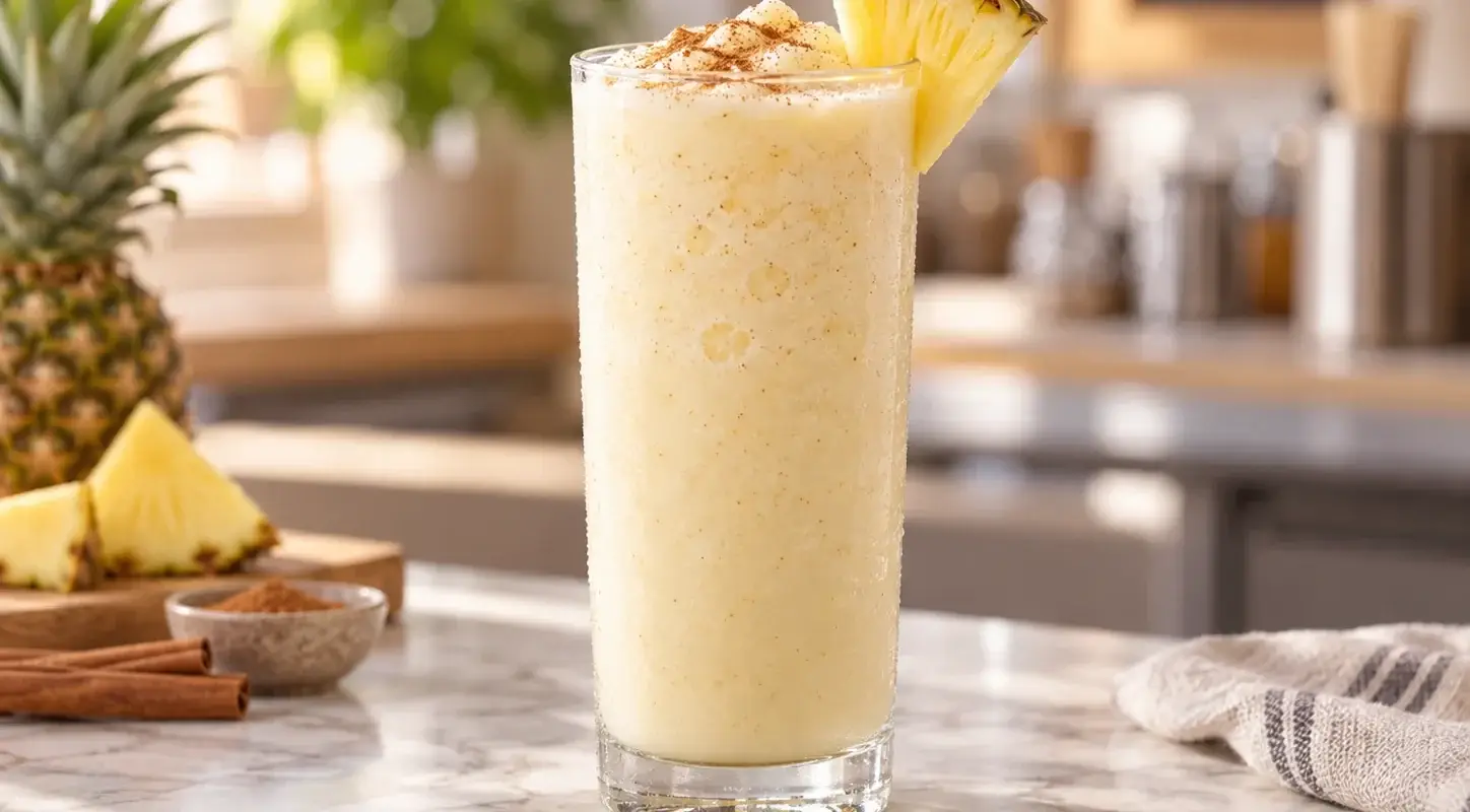 Smoothie de pina con horchata y pulpa Pulpamia para cafeterias