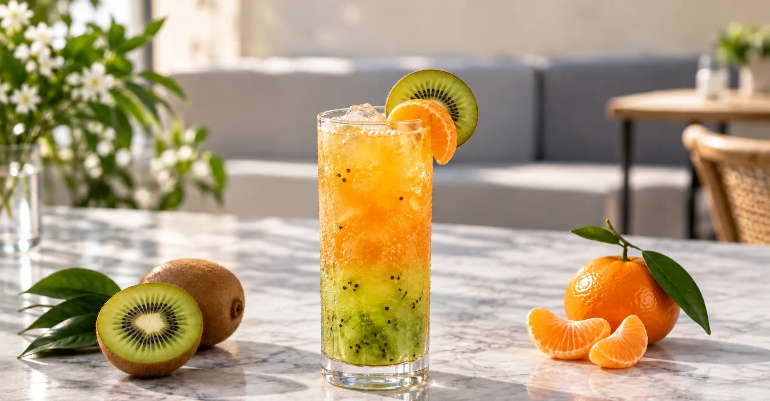 Soda de kiwi con mandarina y pulpa Pulpamia para restaurantes